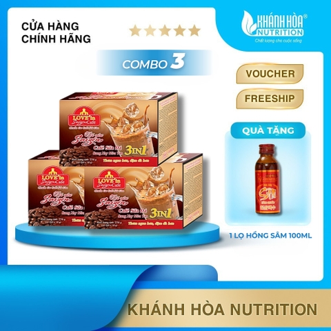 [COMBO 3 HỘP - 36 GÓI] Cà Phê Sữa Rang Xay Hòa Tan 3IN1 LOVE’IN SAIGON CAFE - Khánh Hòa NutriFoods