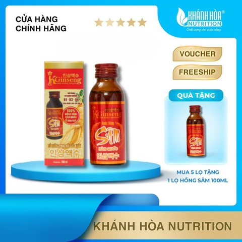Nước Hồng Sâm Hàn Quốc KGINSENG 100% 6 Năm Tuổi - Khánh Hòa Nutrition ( Lọ 100 ML )