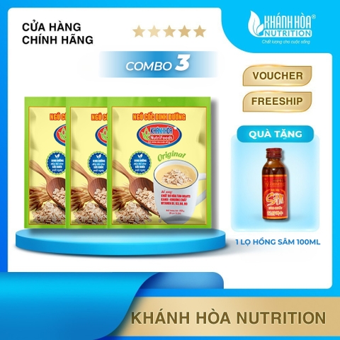 [Combo 3 Túi Tặng 1 Ly] BỘT NGŨ CỐC DINH DƯỠNG KHÁNH HÒA NUTRIFOODS -Bổ Sung Chất Xơ Hòa Tan & Canxi,Vitamin -Túi 18 Gói x 25g