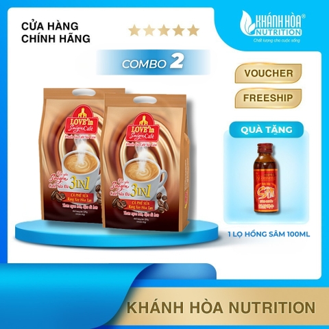 [COMBO 2 Túi - 36 Gói] Cà Phê Sữa Rang Xay Hòa Tan 3IN1 LOVE’IN SAIGON CAFE - Khánh Hòa NutriFoods