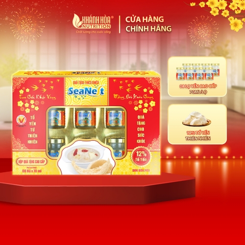 Hộp Quà Tết 12% Tổ Yến Chưng Đường Phèn - 8 Lọ x 70ml - Khánh Hòa Nutrition