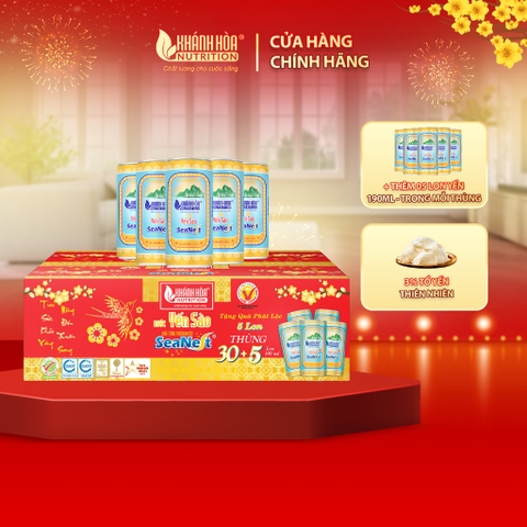 Nước Yến Sào Cao Cấp 3% Tổ Yến Seanest - Khánh Hòa Nutrition - Thùng 35 lon x 190ml