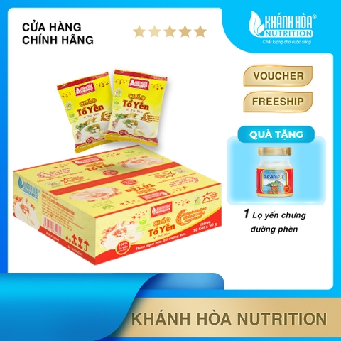 Thùng Cháo Tổ Yến Vị Thịt Bằm Khánh Hòa Nutrition (Thùng 30 gói x gói 50G)