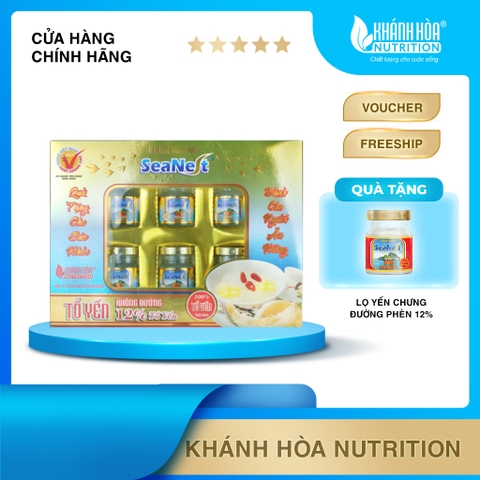 Nước Yến Sào Dành Cho Người Ăn Kiêng 12% Tổ Yến Seanest - Khánh Hòa Nutrition - Hộp 6 lọ x 70ml