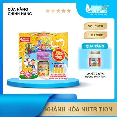 Block Nước Yến Sào Cho Bé KIDGROW Gold 25% tổ yến plus HMO (Block 6 lọ x 70ml)