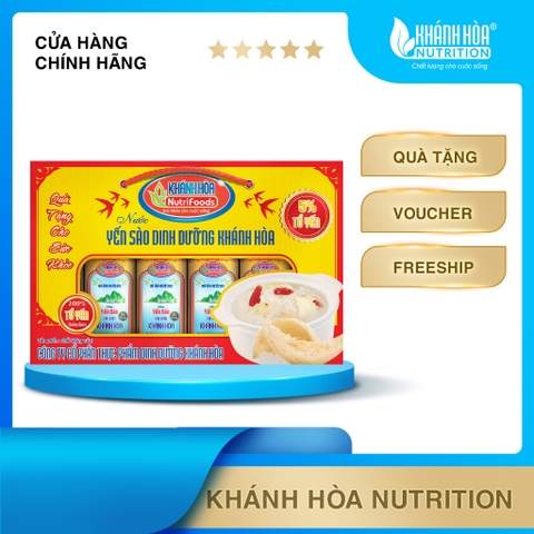 Hộp Quà Ngang Nước Yến Cao Cấp 5% - Khánh Hòa NutriFoods - 6 Lon x 190 ML