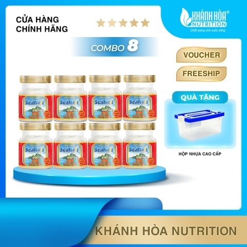 [TẶNG 1 HỘP NHỰA] Combo 8 Lọ Yến 12% Tổ Yến Chưng Đường Phèn - Khánh Hòa Nutrition - 8 Lọ x 70ml