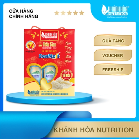 HỘP QUÀ LON ĐỨNG Nước Yến Sào Cao Cấp 3% Seanest - Khánh Hòa Nutrition - 6 Lon x 190 ML
