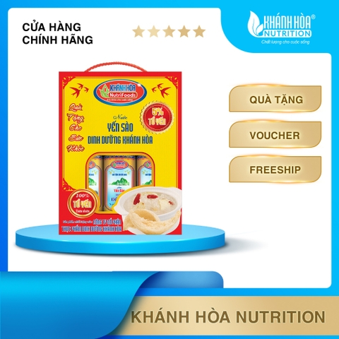 Hộp Quà Lon Đứng Nước Yến Sào 5% - Khánh Hòa NutriFoods  ( 6 lon / 190ml )