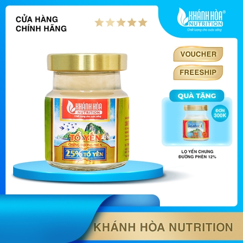Nước Yến Sào Chưng Đường Phèn 25% Tổ Yến  - Khánh Hòa Nutrition - Lọ 70ml