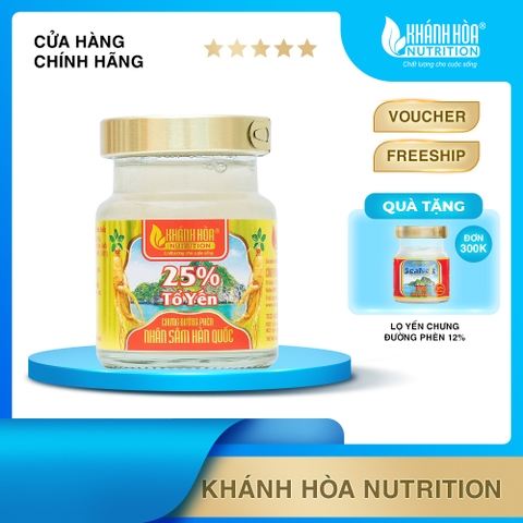 Nước Yến Sào Chưng Nhân Sâm Hàn Quốc 25% - Khánh Hòa Nutrition - Lọ 70 ML