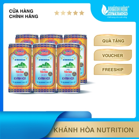 Lốc Nước Yến Sào Lon 5% Cao Cấp - Khánh Hòa NutriFoods - Lốc 6 Lọ x 190 ML