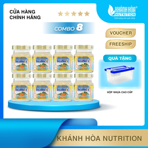[TẶNG 1 HỘP NHỰA] Combo 8 Lọ Yến 12% Tổ Yến Không Đường - Khánh Hòa Nutrition - 8 Lọ x 70ml