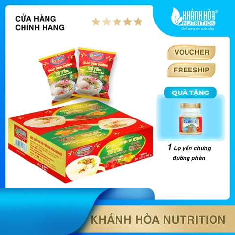 Cháo Dinh Dưỡng Tổ Yến Cao Cấp - Khánh Hòa NutriFoods Vị Bò Bằm Và Rau Củ - Thùng 30 Gói x 50G