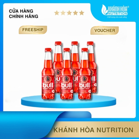Lốc Chai Nước Tăng Lực Racing Bull Vị Dâu - 6 Chai x 330ml