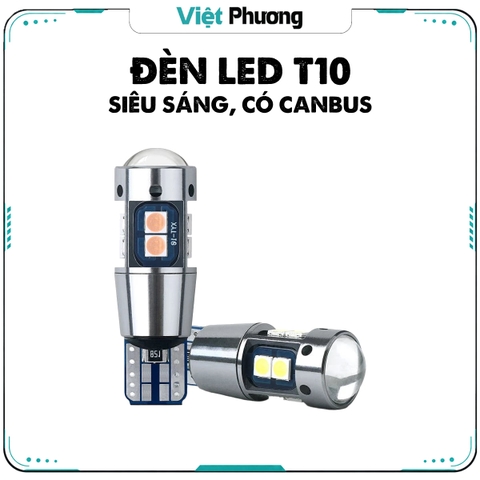 Đèn LED T10 Cao Cấp SIÊU SÁNG cho Ô Tô Xe Máy Hỗ Trợ Giải Mã Canbus (10 chip SMD 3030)