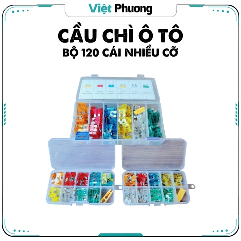 Hộp 120 Cầu Chì Dự Phòng cho Ô Tô, Xe Hơi, Xe Máy, Xe Tải (nhiều kích cỡ)