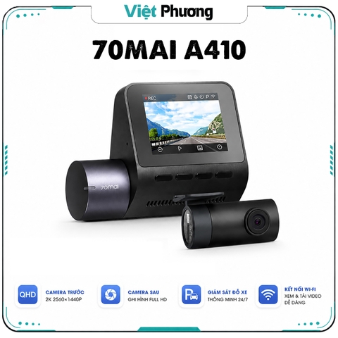 Camera Hành Trình 70mai A410 HDR Ghi Hình Trước Sau 2.5K, Giám Sát Đỗ Xe 24h, Phiên Bản QUỐC TẾ