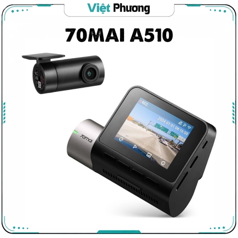 Camera Hành Trình 70mai A510 Ghi Hình Đồng Thời 2 Kênh Trước Sau Chất Lượng 3K HDR (Bản Quốc Tế)