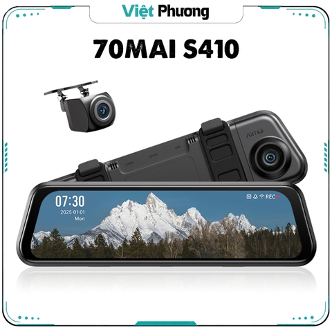 Camera Hành Trình Ô tô Kẹp Gương 70mai Rearview Dash Cam S410 (Màn hình cảm ứng, ra lệnh giọng nói)