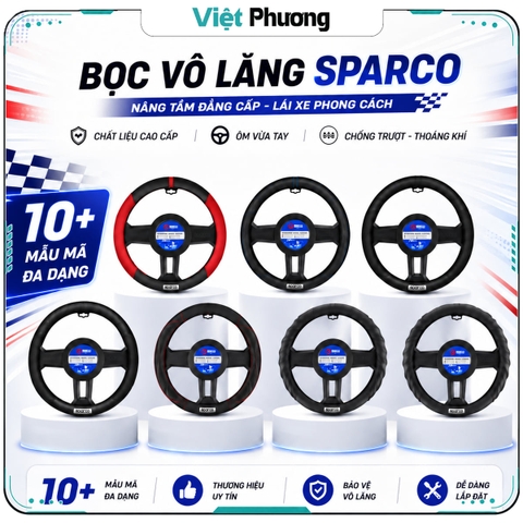 Bọc Vô Lăng Cao Cấp SPARCO Italia Hàng Chính Hãng Kiểu Dáng Thể Thao Chống Trơn Trượt