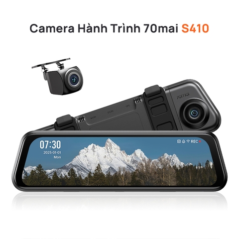 Camera Hành Trình Ô tô Kẹp Gương 70mai Rearview Dash Cam S500 (Màn hình cảm ứng, ra lệnh giọng nói)