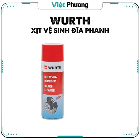 Chai Xịt Vệ Sinh Đĩa Phanh Ô Tô Wurth Brake Cleaner 500ml Tẩy Rửa Làm Sạch Dầu Mỡ Bụi Kim Loại