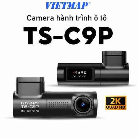 Camera Hành Trình VIETMAP TS-C9P Độ Phân Giải 2K Tích Hợp GPS Tặng Bản Quyền Vietmap Live 1 Năm