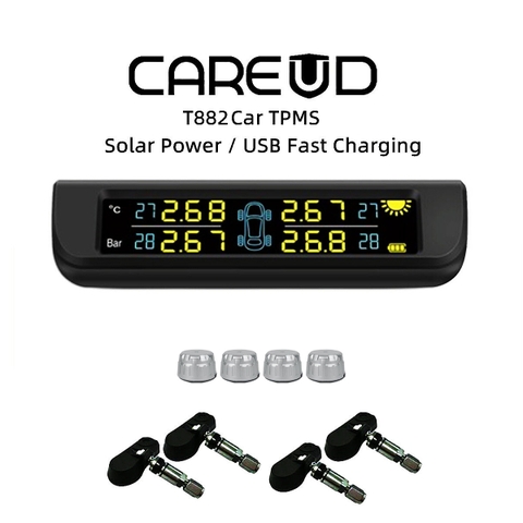 Cảm Biến Áp Suất Lốp Ô Tô TPMS Cao Cấp CareUD T882 (2 phiên bản, Gắn Trong hoặc Gắn Ngoài)