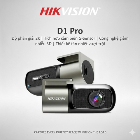 Camera Hành Trình Hikvision D1 Pro 2K 1440P, Ghi Hình Siêu Nét, WiFi, Hỗ Trợ thẻ 256GB, Chính Hãng