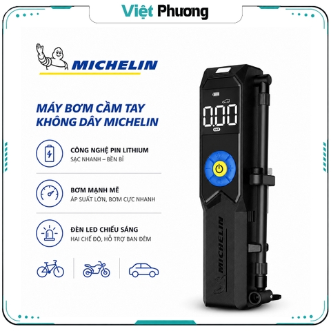 Máy Bơm Lốp Mini Cao Cấp Tự Động Ngắt MICHELIN 3325 (3321 nâng cấp) Bơm Mô tô, Xe Đạp, Xe Máy, Ô Tô