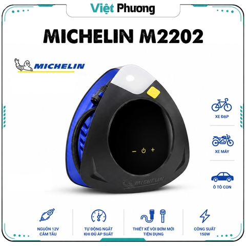 Máy Bơm Lốp Ô tô MICHELIN M2202 Cao Cấp Đa Năng Tự Ngắt Cho Xe Hơi từ 4 đến 9 chỗ - Hàng Chính Hãng