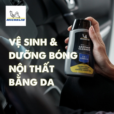 Dung Dịch Chăm Sóc Và Dưỡng Bóng Nội Thất Ô Tô Bằng Da MICHELIN Leather Cleaner 32187 250ml (Hàng Chính Hãng)