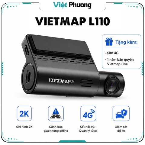 Camera Hành Trình VIETMAP L110 Cảnh Báo Giao Thông, Định Vị và Giám Sát Xe Từ Xa (Tặng sim 4G 1 năm)