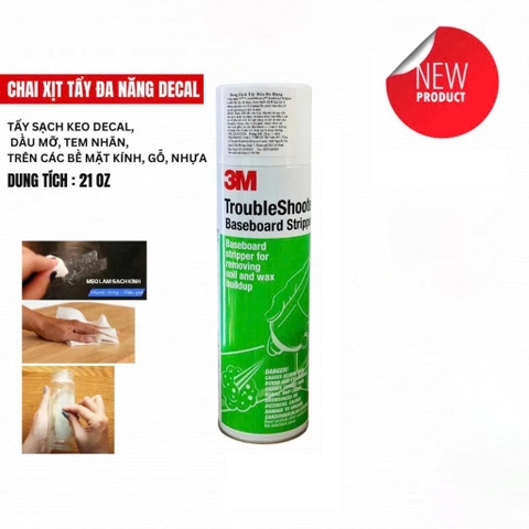 Chai Xịt Tẩy Đa Năng Keo Decal 3M TroubleShooter cho Tường, Sàn, Nhựa, Thủy Tinh, Gốm, Sứ, Gạch, Đá