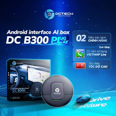 Android Box DCTECH DC B300 SD 6115, 4x64GB, Hỗ Trợ Apple Carplay/Android Auto, Tặng Vietmap Live