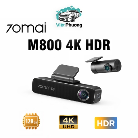 Camera Hành Trình 70mai M800 4K HDR, GPS, Bộ Nhớ eMMC 128GB, Ghi Hình Trước Sau, WIFI 5, Hỗ Trợ ADAS