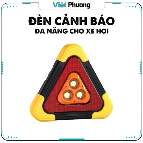 Đèn LED Cảnh Báo Nguy Hiểm Đa Năng Hình Tam Giác Kiêm Pin Sạc Dự Phòng Cho Ô Tô Xe Hơi