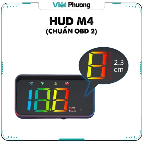 Màn Hình Hiển Thị Tốc Độ HUD M4 (Chuẩn OBD 2) Dùng Cho Hầu Hết Các Dòng Ô Tô Xe Hơi - Phiên Bản 2026