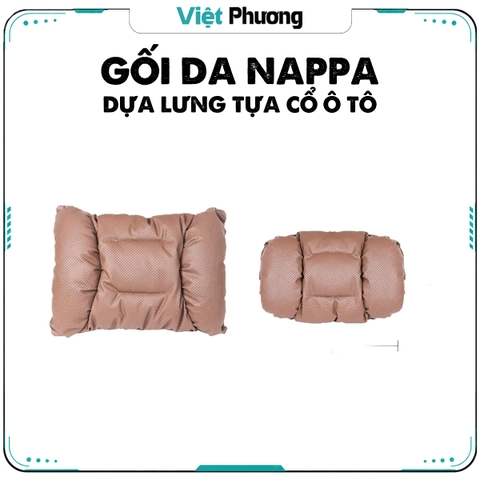 Gối Dựa Lưng Tựa Cổ Ô Tô Xe Hơi Da NAPPA Cao Cấp Thoáng Khí Chống Đau Mỏi Cổ Và Lưng phiên bản 2025