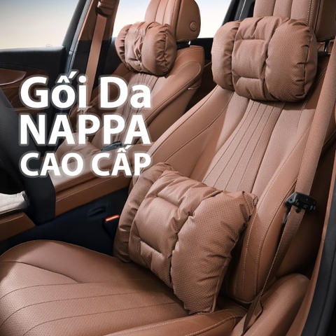 Gối Dựa Lưng Tựa Cổ Ô Tô Xe Hơi Da NAPPA Cao Cấp Thoáng Khí Chống Đau Mỏi Cổ Và Lưng phiên bản 2025