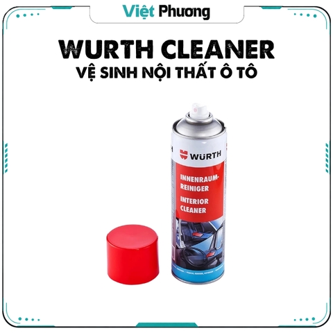 Dung Dịch Vệ Sinh Nội Thất Hoạt Tính Wurth Interior Cleaner Dạng Bọt Cho Ghế Da, Taplo, Trần Nỉ, ..