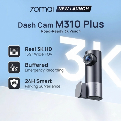 Camera Hành Trình Ô tô 70mai M310 Plus 3K Phiên Bản Mới 2025 QUỐC TẾ Độ Nét Cao (hàng Chính Hãng)
