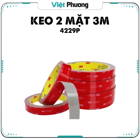 Keo Dán Cường Lực 2 Mặt 3M VHB 4229P (nhiều kích cỡ - cuộn dài 3 mét)