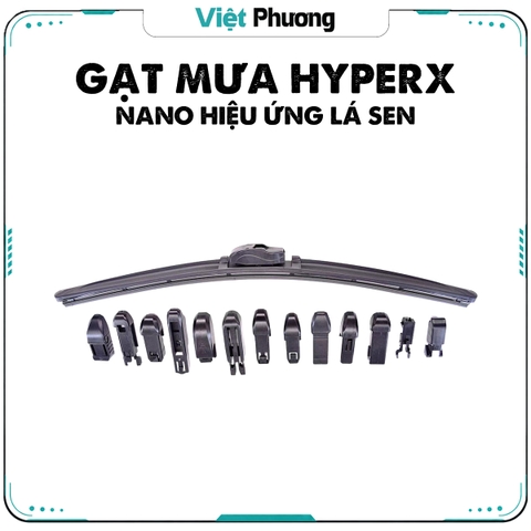 Gạt Mưa Silicone HyperX CAO CẤP Hỗ Trợ Thay Ngàm Đa Năng Lưỡi Gạt Phủ Nano Hiệu Ứng Lá Sen