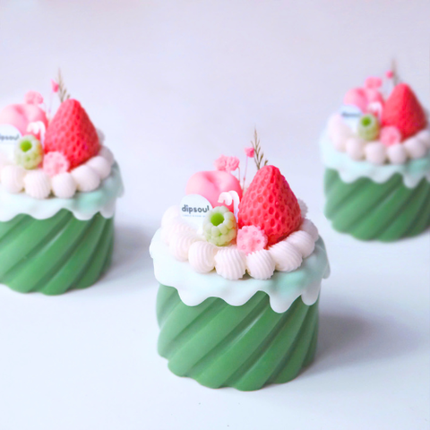 Nến bánh kem Xoắn dâu