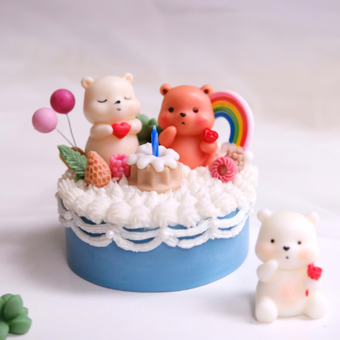 Nến thơm bánh kem Couple Bear