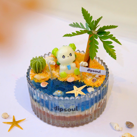 Nến thơm Hũ sọc gel to Bãi biển