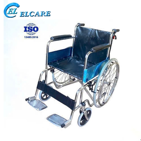 Xe lăn OROMI DY01903 – Ghế da/vải kẻ, có phanh tay khung mạ crom