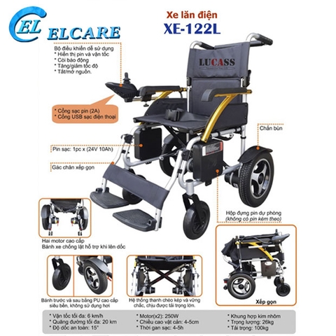 Xe Lăn Điện Lucass XE-122L New